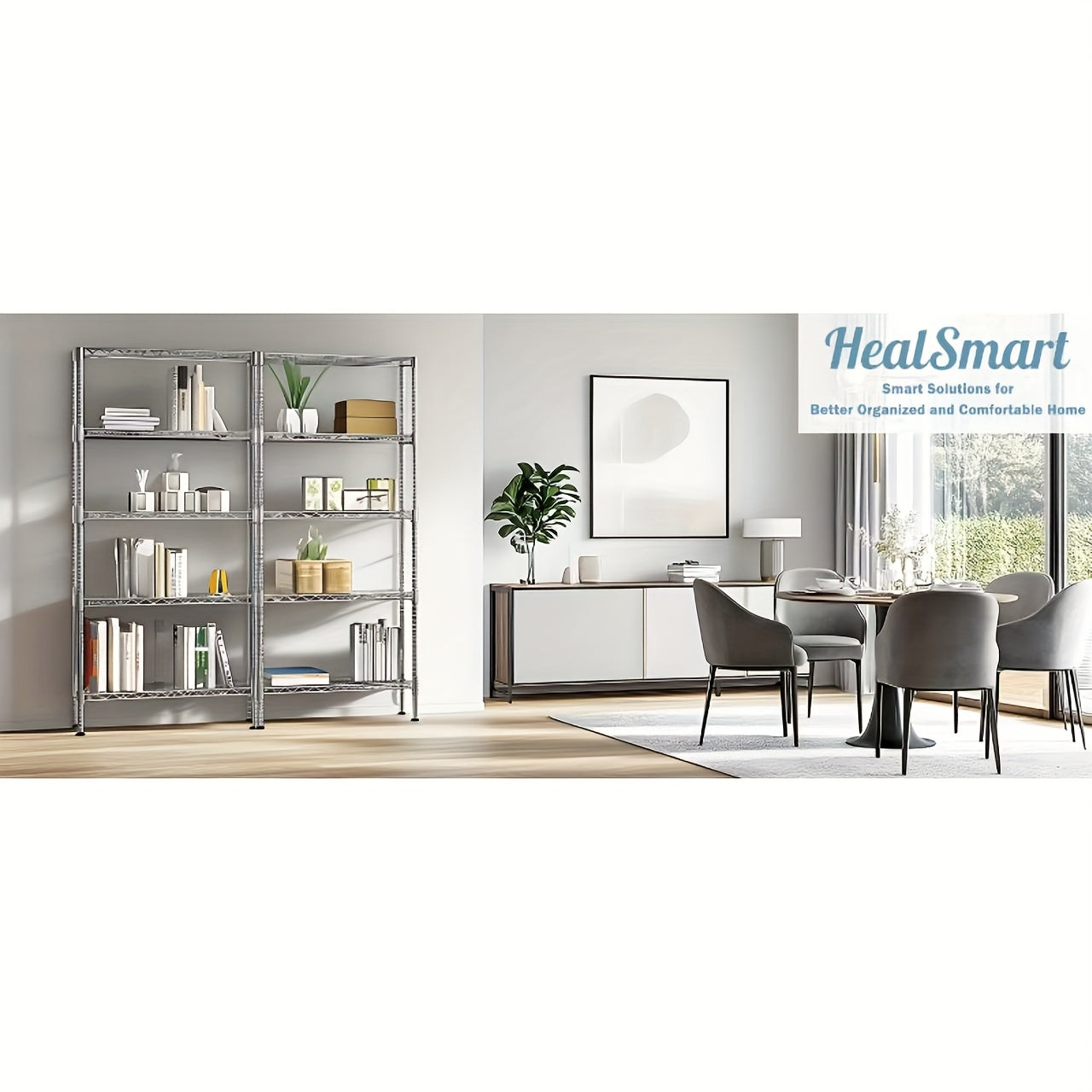 HealSmart 3-Tier Heavy Duty Storage Shelves 750Lb Capacity, 24.02" D X 13.78" W X 30" H Shelving Unit for Pantry, Garage, Laundry And Kitchen, Chrome, Standing Shelf