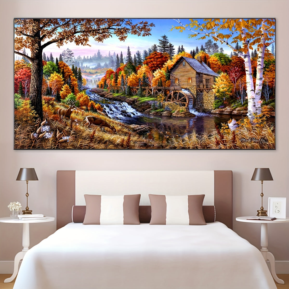 Vibrant, Forest House Canvas Wall Art Poster - Waterproof, Odorless Fabric Print for Living Room, Bedroom, Kitchen, Bar - Modern Home Decor, Gift for Friends and Family, No Frame