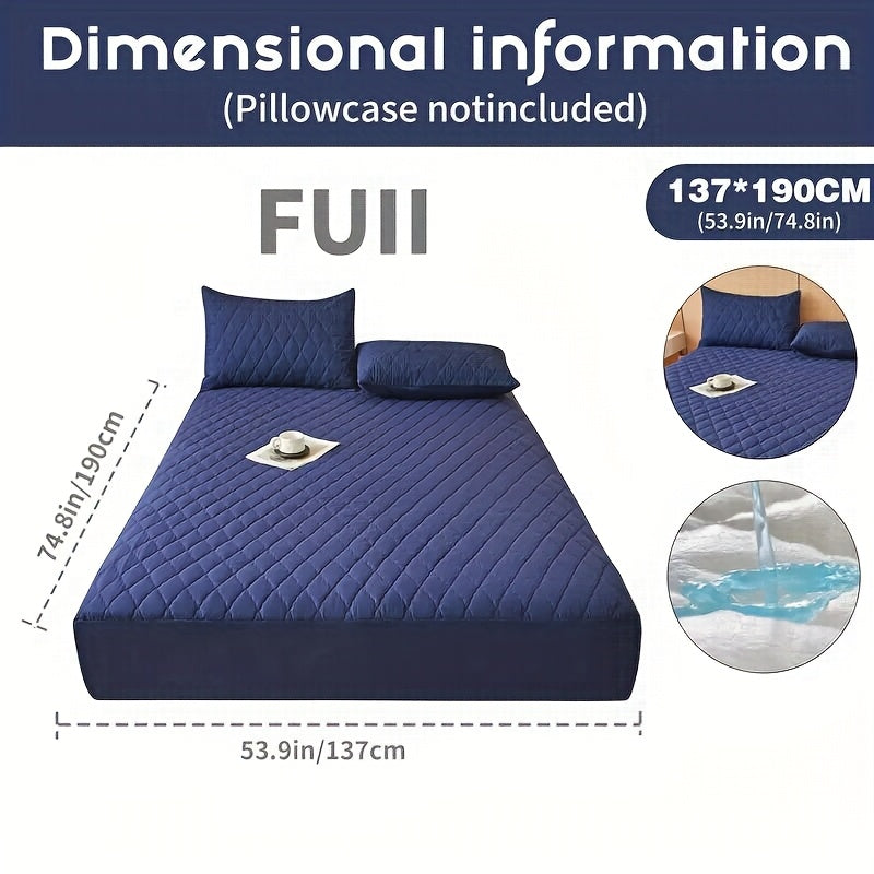 1pc Cooling Waterproof Mattress Protector - Deep Pocket (9-15"), Cooling Technology, Fits Most Mattresses - Machine Washable Bedspread Alternative - Ideal for Home, Hotels, Guest Rooms - Available in White, Light Blue, Navy,