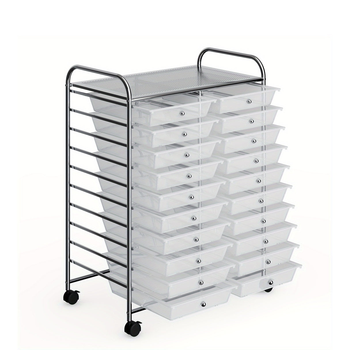 Lifezeal 20 Drawers Rolling Cart Storage Scrapbook Paper Studio Organizer Bins Clear