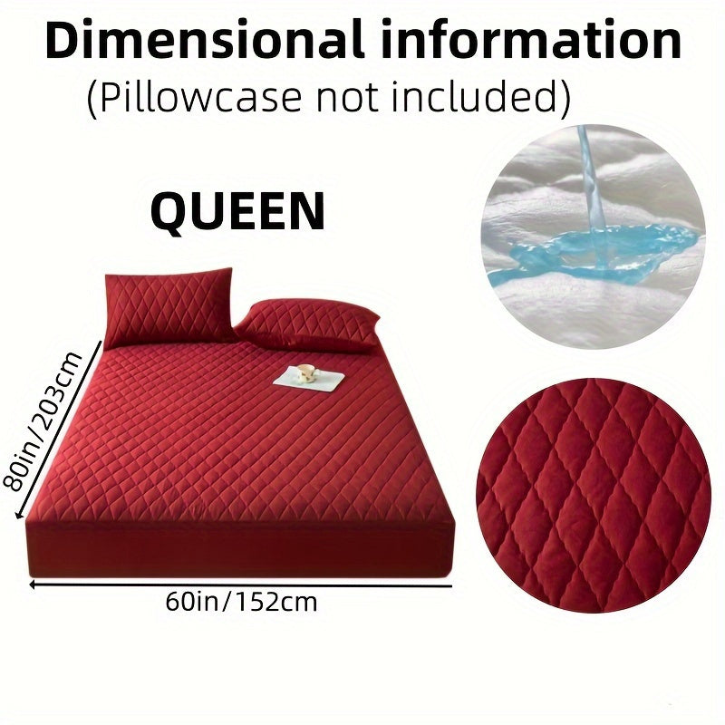 Waterproof Mattress Protector - Super Soft Quilted Polyester, Gray Satin Finish, Elastic Fit with Button Snap Closure, Machine Washable for Home & Hotel Use (Pillowcases Not Included), Comfortable Sleeping, Elegant Bedroom St