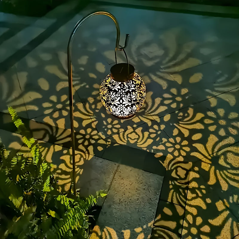 1/2 Pack Solar Metal Peony Lantern - Outdoor Hanging Decorative Light, IP65, Floral Design Complex, Suitable For Garden, Patio, RV, Trees - Perfect Gift For Autumn, Halloween, Christmas, Party, Birthday, Festive Lighting |