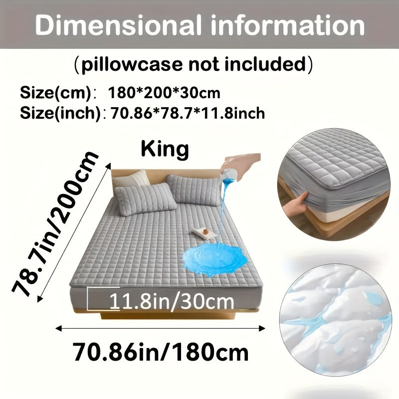 1pc Cooling Waterproof Mattress Protector - Deep Pocket (9-15"), Cooling Technology, Fits Most Mattresses - Machine Washable Bedspread Alternative - Ideal for Home, Hotels, Guest Rooms - Available in White, Light Blue, Navy,