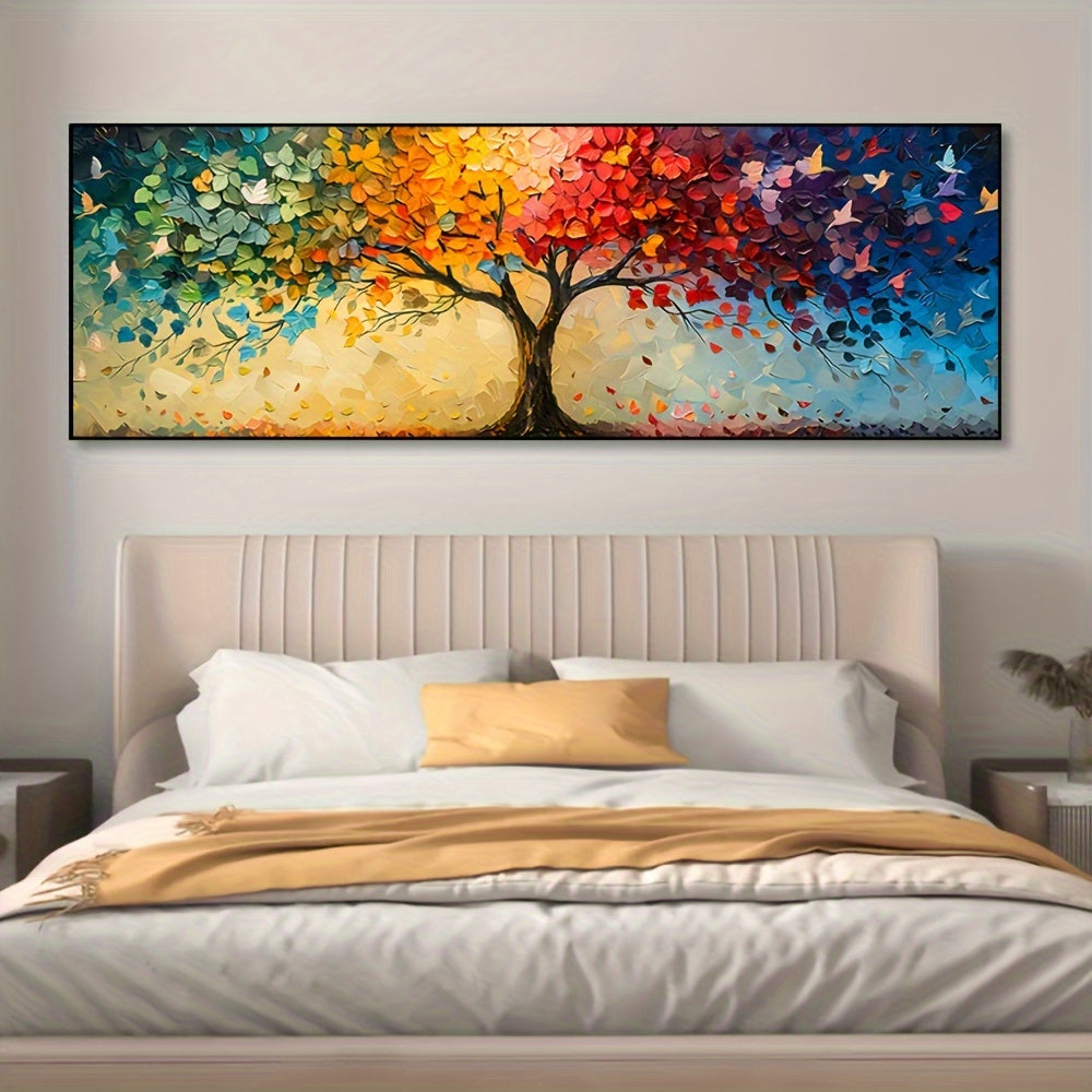 Large Tree Of Life Canvas Print - Abstract Painting Wall Art - Decorative Art Classic Contemporary Style - Geometric Patterns - Spring And Summer Seasons - Kitchen, Bathroom, Living Room, Bedroom Decoration - Painted Art On C