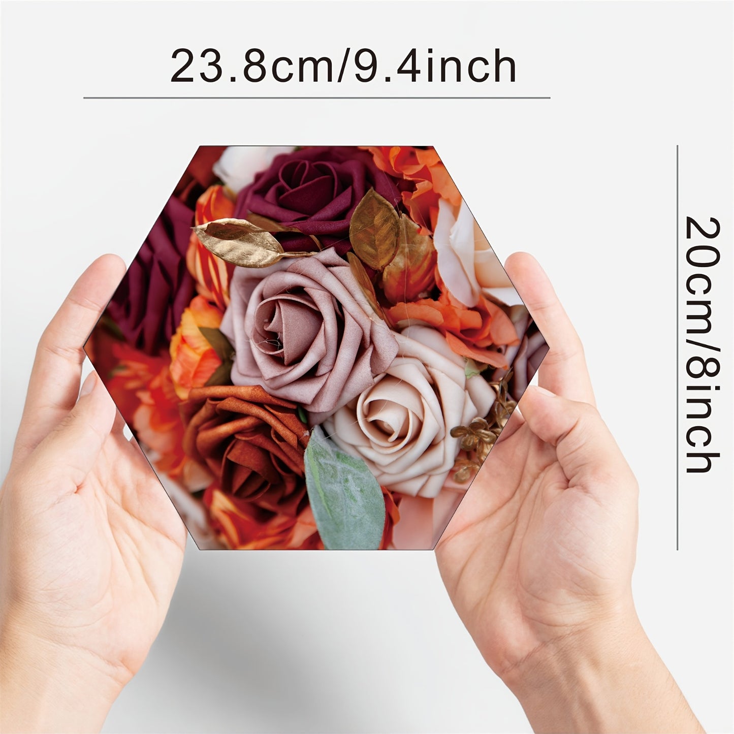 Custom Photo Print Tile 9.4x8 Inch Hexagon, Personalized Photo Board Wall Printing, Collage Wall Art Picture Gift for Family and Friends, No Damage Peeling and Adhesive Tape 4pcs
