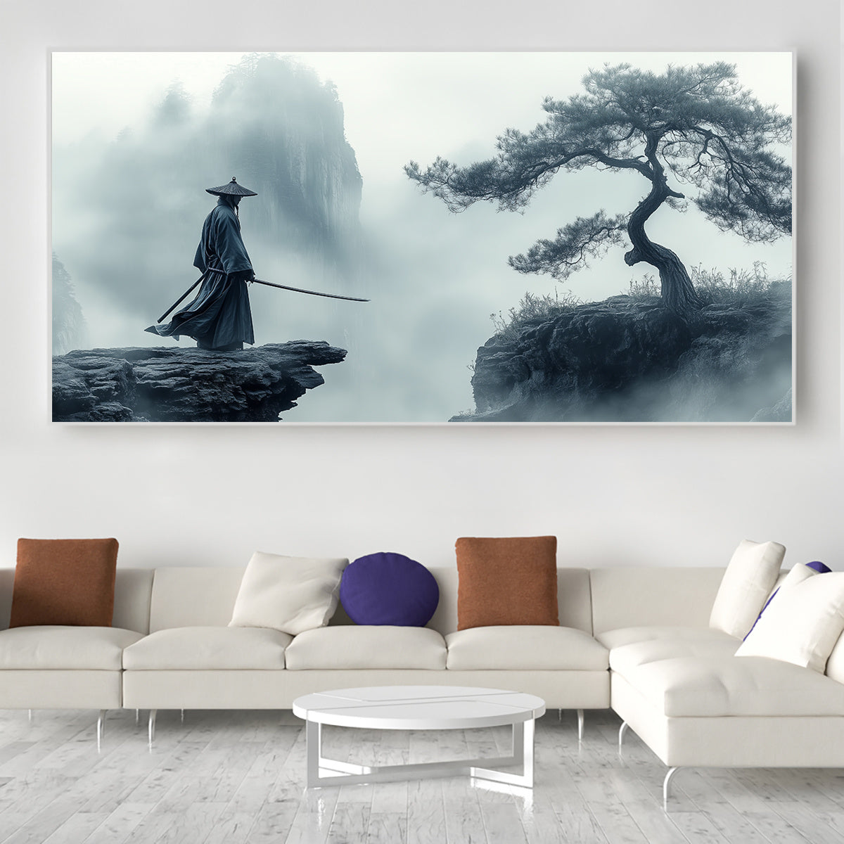 2D Flat, [2D FLAT] 1pc Unframed Canvas Poster, Japanese Swordsman Painting, Art Style, Canvas Wall Art, Artwork Wall Painting for Halloween Christmas Gift, Bedroom, Office, Living Room, Cafe, Bar, Wall Decor, Home Decoration,