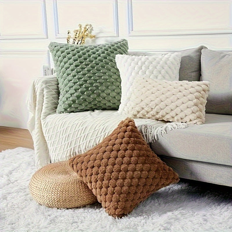 Yaertun Black Friday/Christmas 2-pack, Super Soft And Comfortable Decorative Pillow Cover, Silky Plush Luxury Cushion Cover, Double-sided Full Surround 18*18/20*20in, Artificial Rabbit Fur Pillow Cover, Warm, Soft And Skin-fr