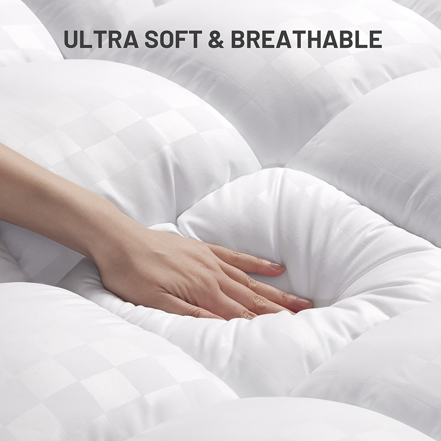 Extra Thick Mattress Pad Cover for Back Pain, Mattress Topper Cooling Mattress Protector with 8-21 Inch Deep Pocket with 1500GSM, Cool Gel Mattress Topper, Pillowtop Mattress Topper Protector Cover, Extra Thick Foldable Mattr