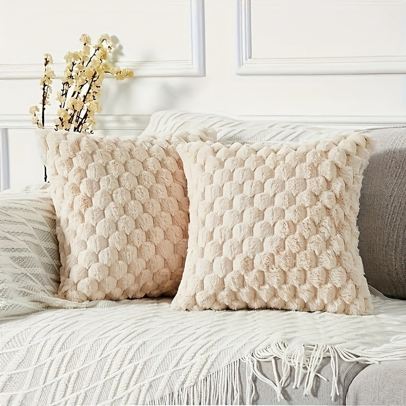 Yaertun Black Friday/Christmas 2-pack, Super Soft And Comfortable Decorative Pillow Cover, Silky Plush Luxury Cushion Cover, Double-sided Full Surround 18*18/20*20in, Artificial Rabbit Fur Pillow Cover, Warm, Soft And Skin-fr