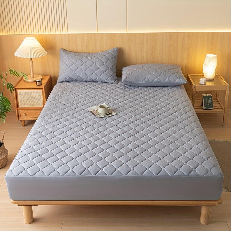[Waterproof Mattress Protector] Waterproof Mattress Protector | 1pc Embossed Design, Quiet Fitted Sheet, Thickened Cover - Single Size 11.8" High, Multi-Size for Twin/Full XL/King Beds - Excludes Pillowcases & Insert