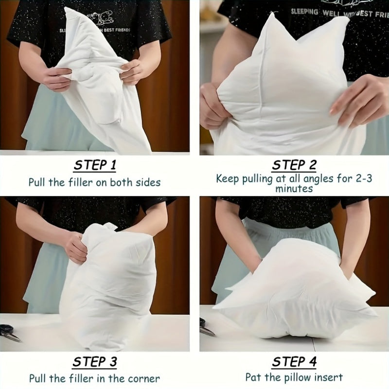 18x18 Inch Premium Soft Fluffy Throw Pillow Inserts Set of 8 - Machine Washable, 100% Polyester Fiber Filling, All-Season Multipurpose Decorative Pillows for Sofa, Living Room, Bedroom
