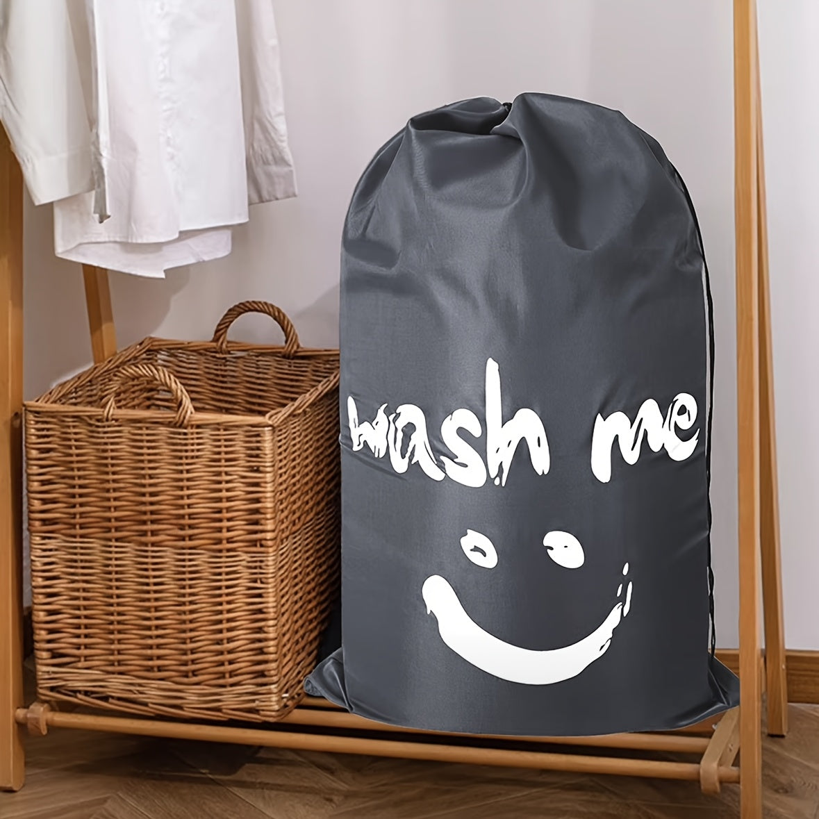 2 Pack XL Wash Me Travel Laundry Bag, Dirty Clothes Organizer, Large Enough to Hold 4 Loads of Laundry, Easy Fit a Laundry Hamper or Basket, Laundry Bags